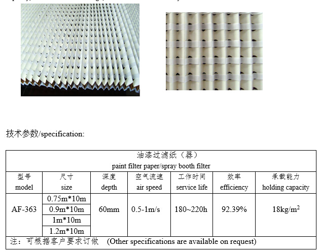 干式噴房專用油漆過(guò)濾紙（器）